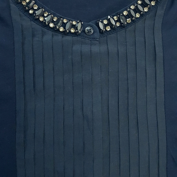 J CREW Sleeveless Shirt Gem Collar Button Up Pleat - Picture 3 of 8